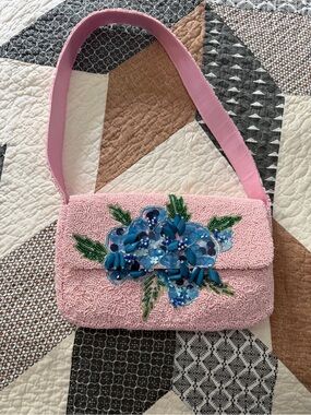 Made  in India Pink Hibiscus flower bag